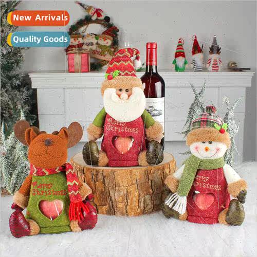 Christmas transparent apple bags cartoon Santa Claus candy b