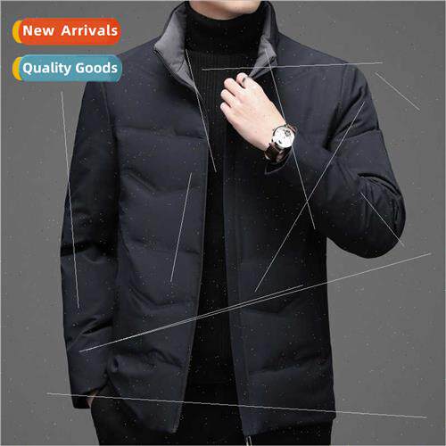 Men high-end down jacket stand-up collar fted warm tide brwh