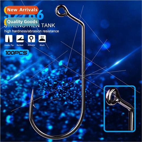 BrFishing Gear JIG Barbed Hooks 100pcs/pack Bulk ngle Leader
