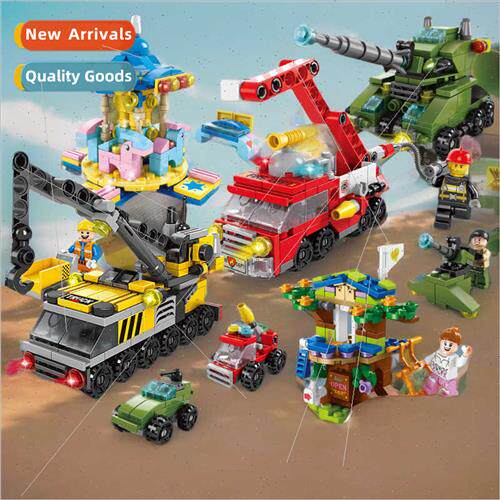 Compatible gifts 6 in 1 building blocks assembled fire SWAT