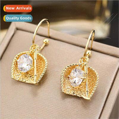 New S925 silver needle harvest skip zirconia earrings female