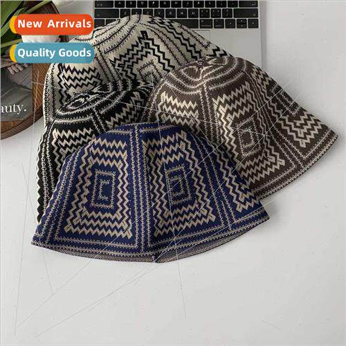 Pop box knted bucket hat women fall winter round top Brish r