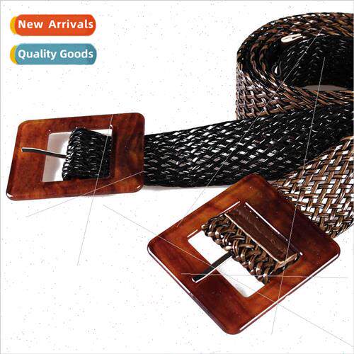 Korea Fashion Wide Belt Female Braided Wax Rope Decorative T