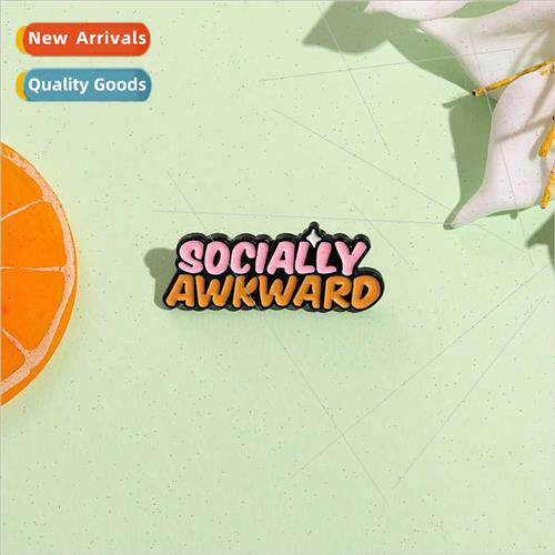 New alloy letter brooch ins personaly nd socially awkward