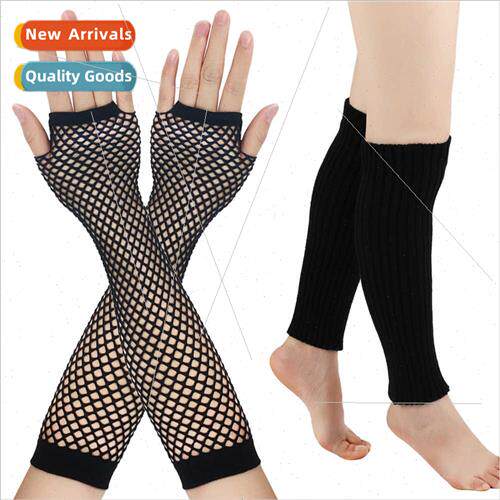 Vintage party props hollowed out fishing net gloves woolen f