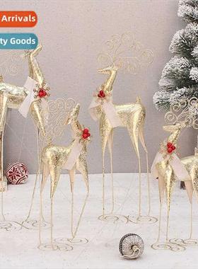 Christmas new 24-inch gold iron elk shopping mall layout orn