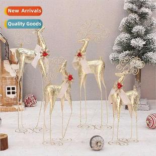 Christmas new 24-inch gold iron elk shopping mall layout orn