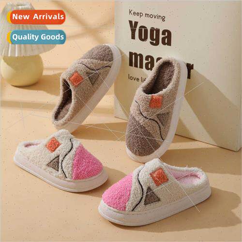 Fall winter new splicing cotton slippers female winter indoo