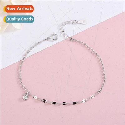 s925 silver Korea fragment zirconia tassel bracelet niche fr
