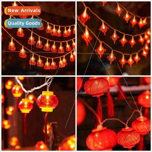 New Year festive red lantern led light string Chinese New Ye