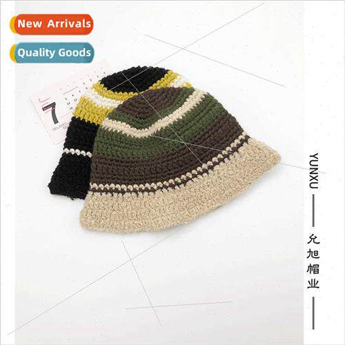 retro sense pull full fall winter handmade striped kn cap ni