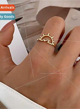 Europe new fashion simple waves sun ring ins landscape eleme
