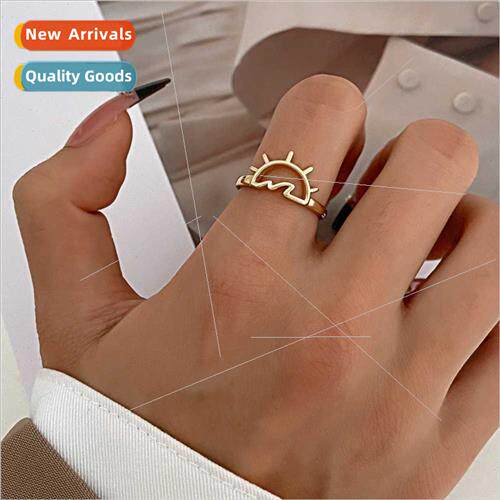 Europe new fashion simple waves sun ring ins landscape eleme