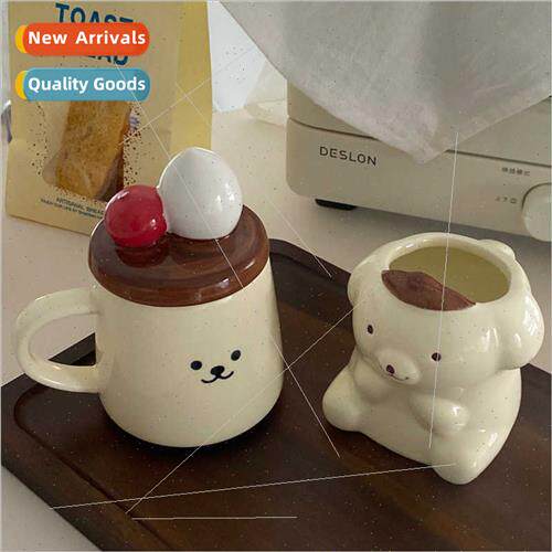 Ins Korean blogger pudding dog couple mug mug coffee cup cer