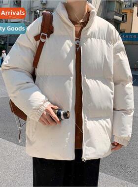 Winter new men cotton clothing thickened loose collar solid