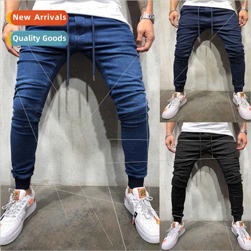 2023 new men fashion casual Slim sports pants drawstring jea