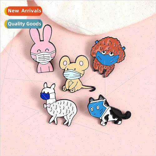Cartoon creative animal rabb mouse puppy pin care health epi