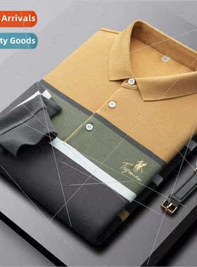 Men spring autumn new embroidery long-sleeved t-shirt men co