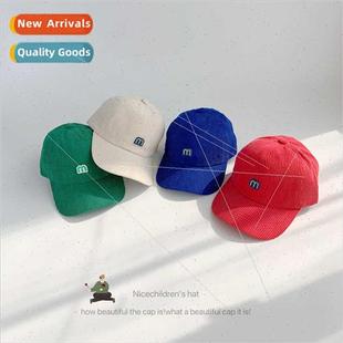 children baseball new letters Kor winter corduroy fall cap