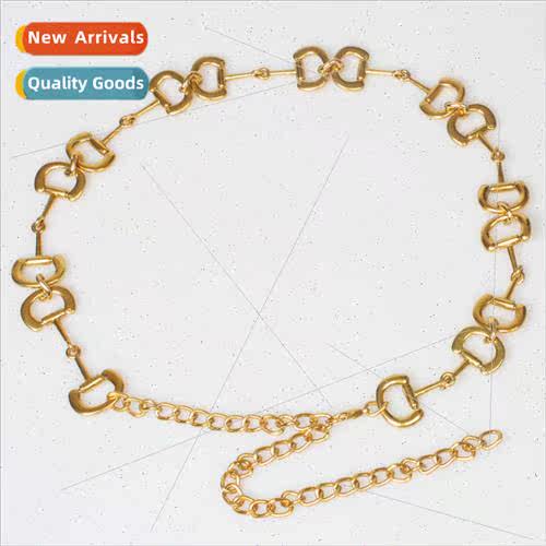 Fashion metal waist chain female vintage copper gold letters