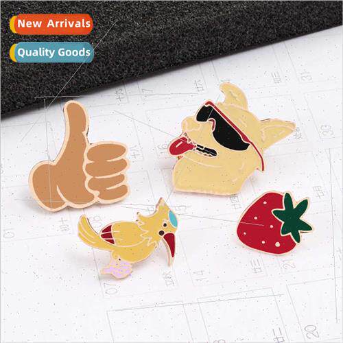 Cartoon cute woodpecker corsage strawberry puppy alloy oil d