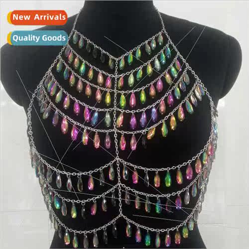 Europe Summer Vacation Bikini Body Chain Glowing Crystal Bea