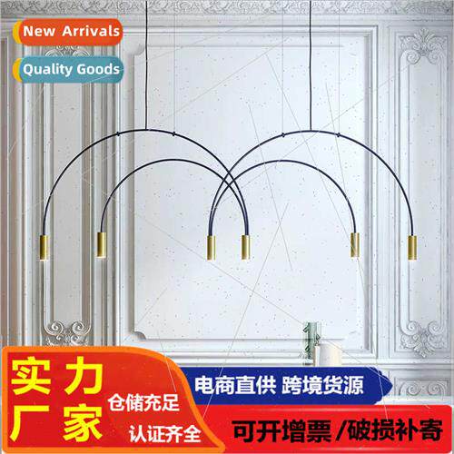 Designer new simple geometric lines iron chandelier Scandina