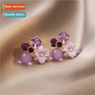 fairy earrings senior sweet Crystal retro flower