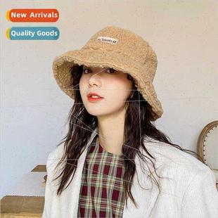 fisherman hat letters lamb embro winter wool fall Faux women