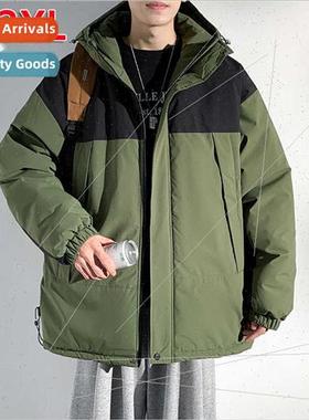Colorblocking cotton jacket men thickened jacket autumn wint
