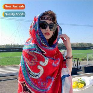 Splicing beach towel sun shawl female summer scarf grassldes