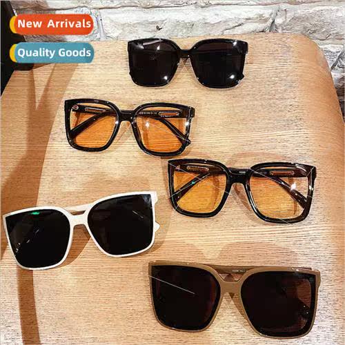 new large frame Korean set shooting leopard print teal sungl