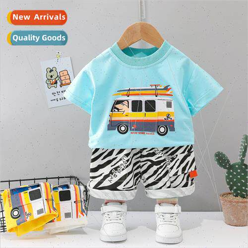 ted shorts boys printed car t-shirt summer children Korean c