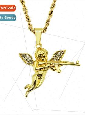 RevengeAngel Avenging Angel Diamond Pendant Necklace Men Ang
