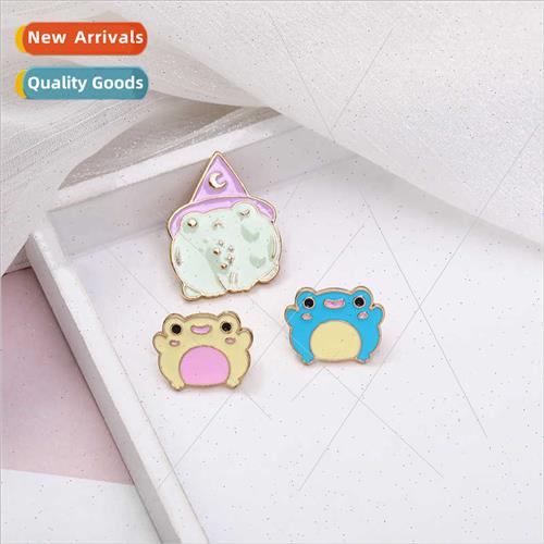 Creative personalized oil drop brooch cartoon frog alloy clo