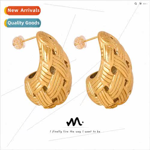 Europe new fashion niche tanium steel gold-plated braided te
