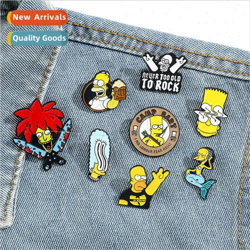 Cartoon mpson metal badge personalized creative alloy lacque