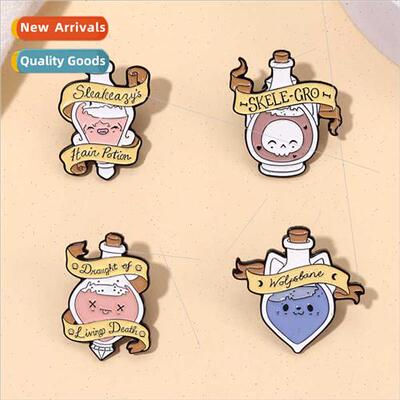 New cartoon letters magic potion bottle alloy brooch Clothes