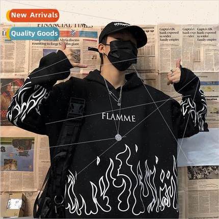 Setwear ladies flame print pullover hoodie oversized Hara