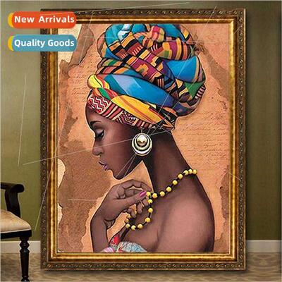 New African woman cross stch small simple exotic handmade th