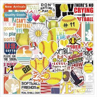 50 new softball graffi stickers skateboarding notebook water