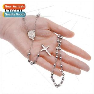 Chain 6mm Bead Men Nec Stainless Beaded Rosary Europe HipHop
