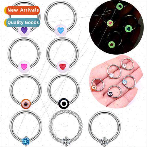 Europe ins cute glow-in-the-dark heart-shaped nipple ring si