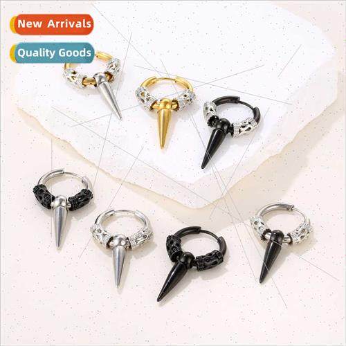 Stainless steel earrings fashion totem pointed cone earrings