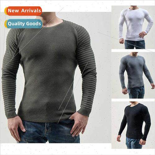 Men sweater 2023 in autumn winter new solid color Slim round