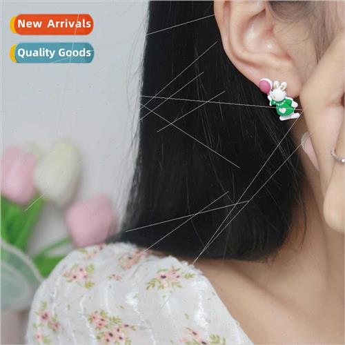 Rabb balloon earrings female Korea asymmetric short cactus e