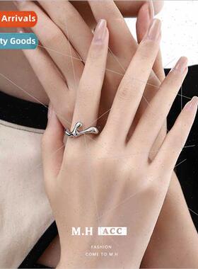 Drip wax irregular ring women niche minimalist index finger