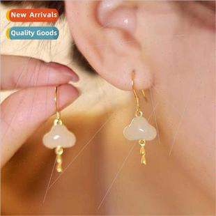 natural lotus root Cloud earrings stained powder female not
