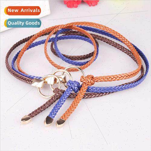 Women thin belt hand-woven thin belt dress decoration versat