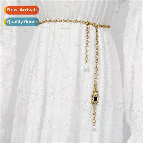 Spring Summer fashion pearl wind thin waist chain C family c